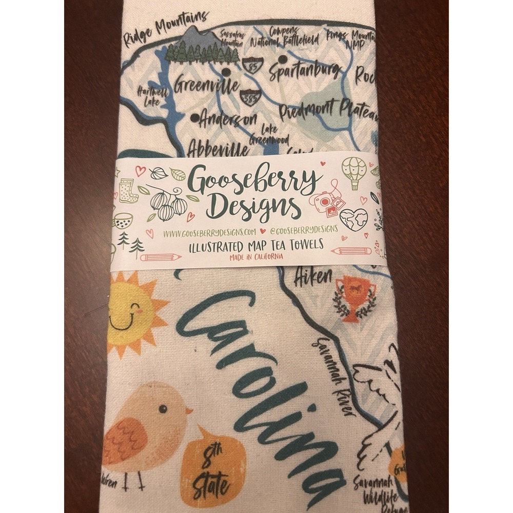 Gooseberry Designs 100% Cotton Tea‎ Towel South Carolina